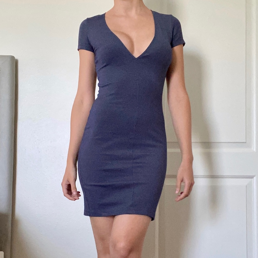 Bodycon Blue Dress - American Apparel